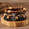 iF ME 20 Piece Retro Bohemian Style Men's Handmade Bead Bracelet Set, A Fashionable Gift for Friends, Sons, and Grandsons