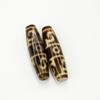 Taiwanese Black Gold Three-Eyed Dzi Agate Beads for DIY Wenwan Bracelets and Necklaces