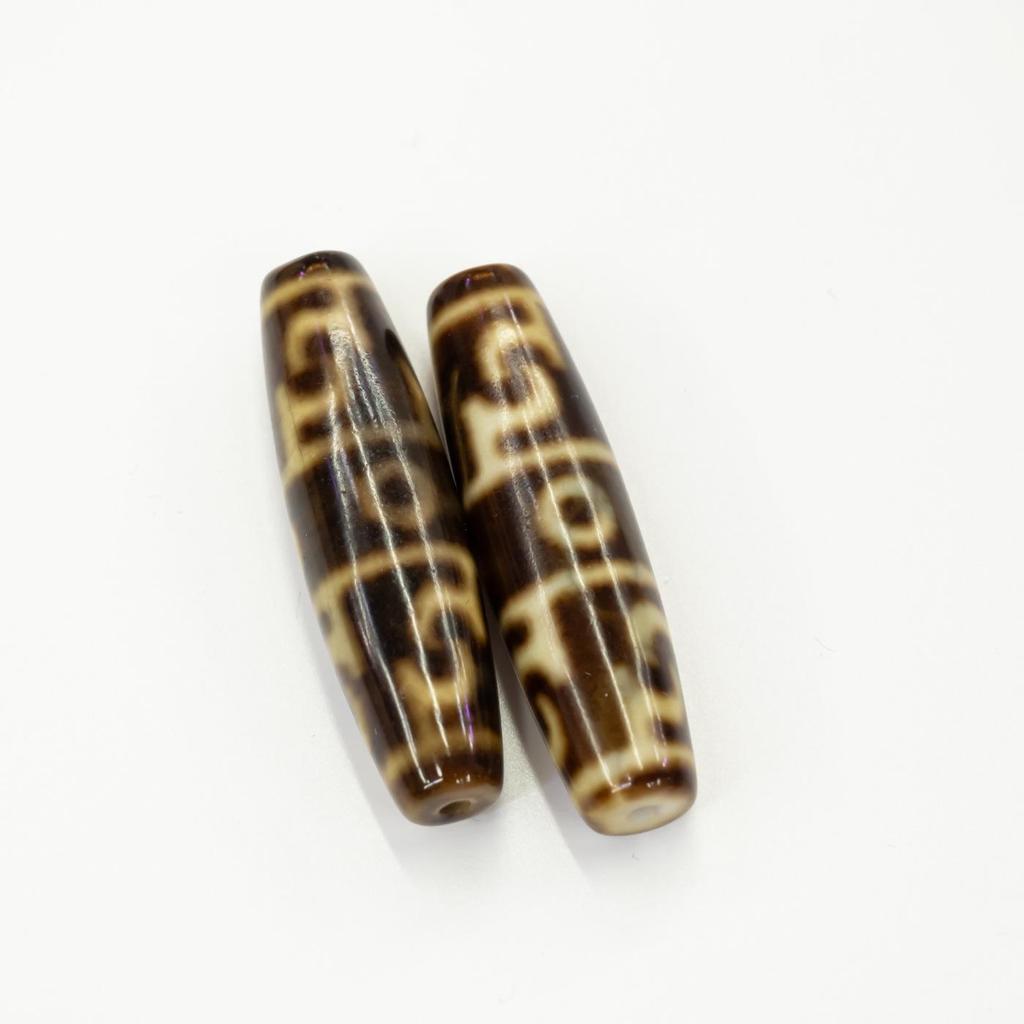 Taiwanese Black Gold Three-Eyed Dzi Agate Beads for DIY Wenwan Bracelets and Necklaces
