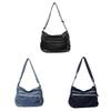 Borsa a Spalla in Denim da Donna con Grande Capacità Borsa a Tracolla per Uso Quotidiano