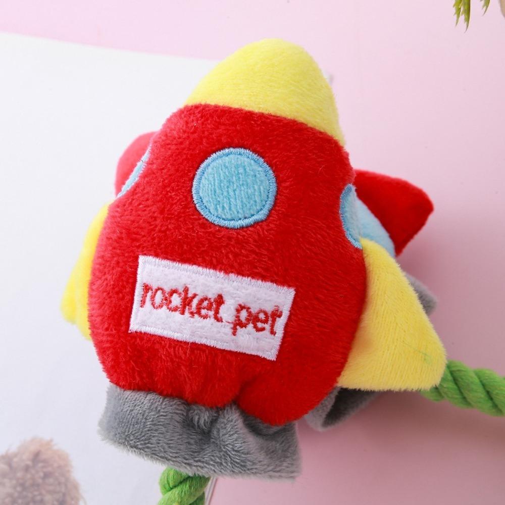 Rocket Shape Pet Dog Sound Plush Toy Plush Dog Chew Toys Cute Dog Interactive Toy  Puppy