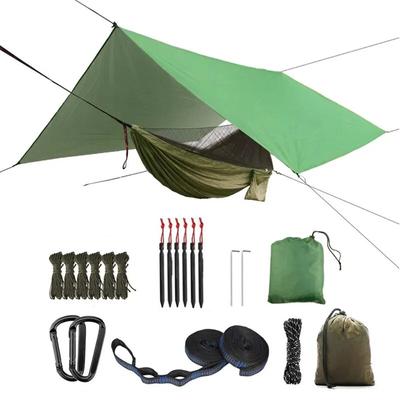 Camping Hammock and Rainfly Tarp- Camping Essentials & Camping Gifts, Portable Hammock Single or Double Hammock for Outdoor, Indoor w/Hammock Straps