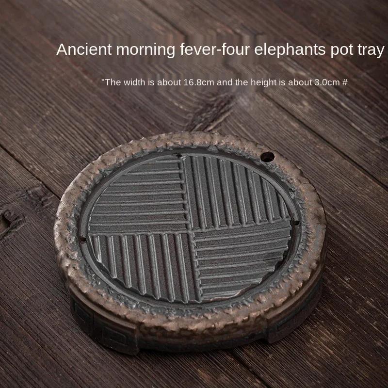 

Japanese Pot Tray Water Drop Container Ancient Early Burning Stoneware Tea Pot Base Small Size Dry Pour Tea Tray Tea Table