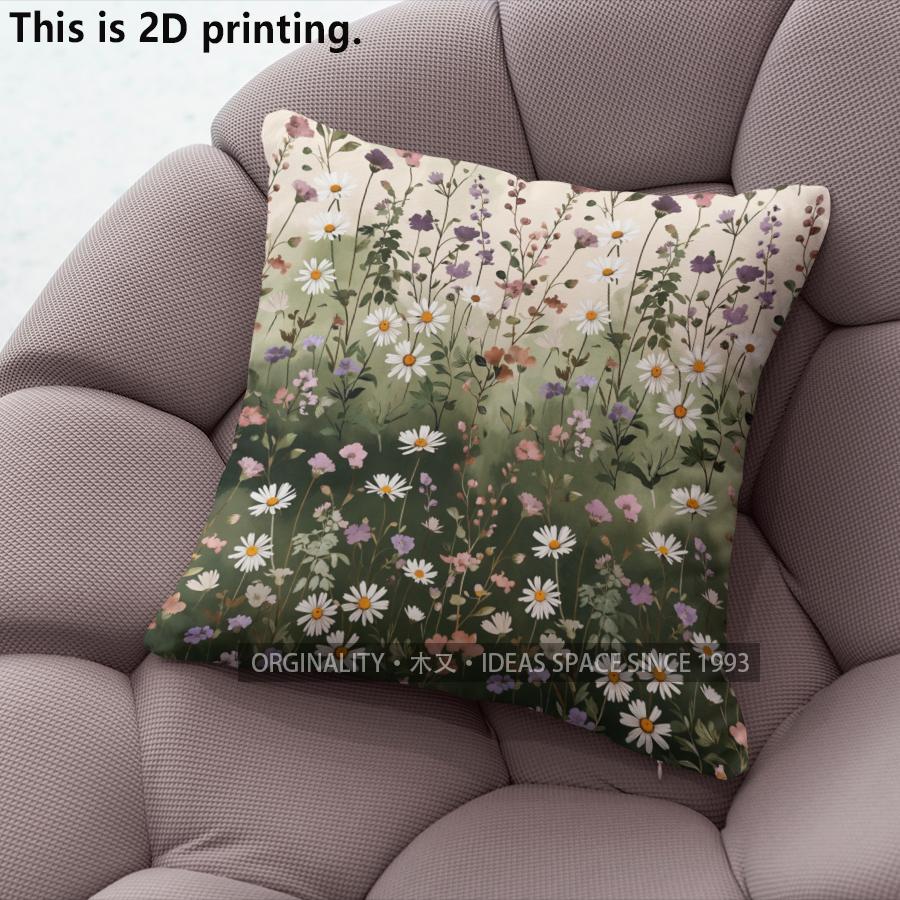 Vintage Wildflower Floral Throw Pillow Covers Pattern Cushion Cover Suitable For Sofa Bedroom Car Pillow Cover