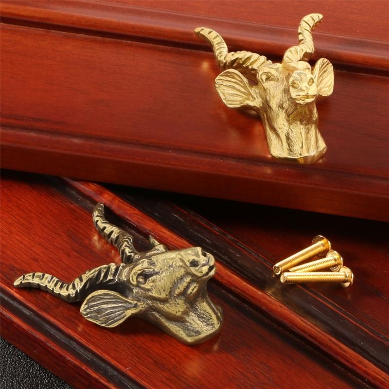Unique Drawer Pulls Metal Dressers Knob Cupboard Handle Modern Furniture Handle Goat Shape Bedside Cabinet Pull