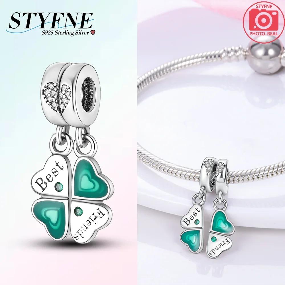 Copper Original Four-Leaf Clover Seven-Spotted Ladybug U-Shaped Horseshoe Pendant Beads Fit Bracelet Women Diy Fine Gift