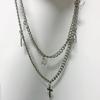 Cross Waist Chain Keychain Metal Punk Two Layer Butterfly Cross Necklace