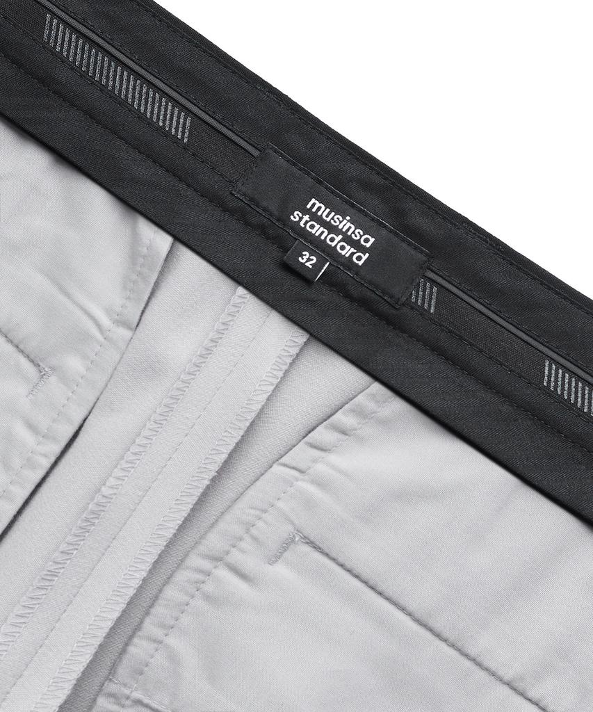 Musinsa Standard Lightweight Tapered Turn-Up Hidden Banding Crop Slacks [Light Gray]
