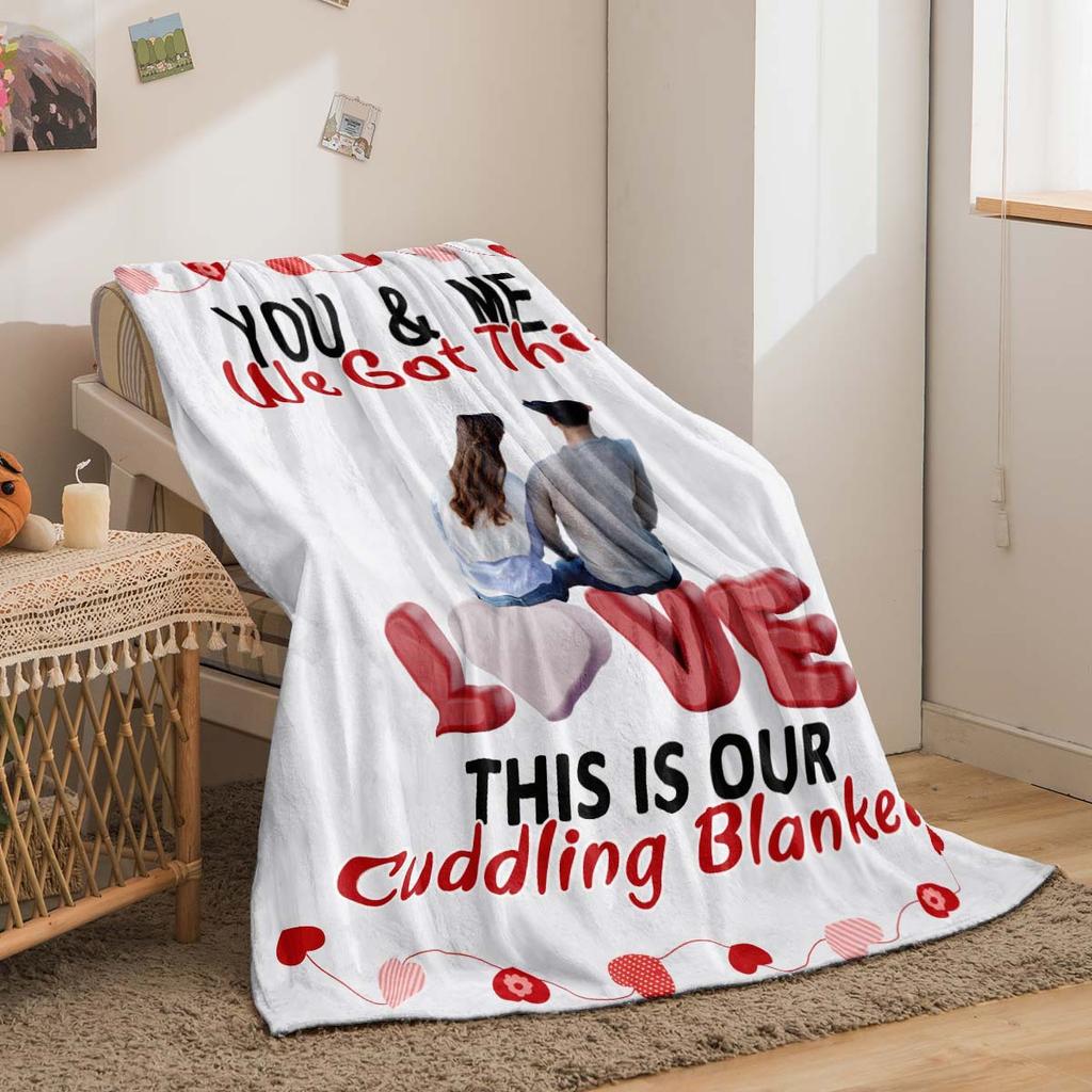 Valentine's Day Gifts Digital-printed Polyester Bedroom Velvet Flannel Soft Sofa Cover Blanket Fleece Soft Sofa Cover Blankets