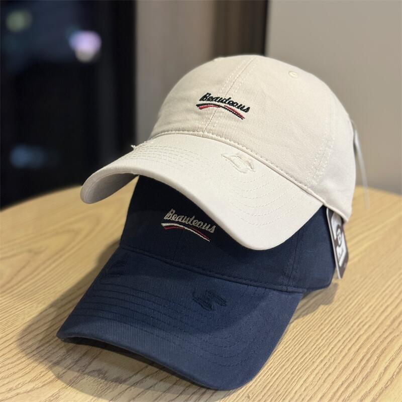 Small letter washed baseball cap female street youth couple casual tide tie college style baseball cap male