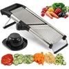 Adjustable Stainless Steel Mandolin Slicer with Foldable Non-Slip Base