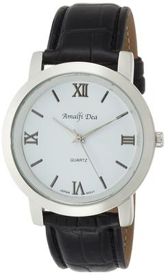 Watch Analog Leather Band Waterproof White A31M13 Black [Arias] Men's Men's
