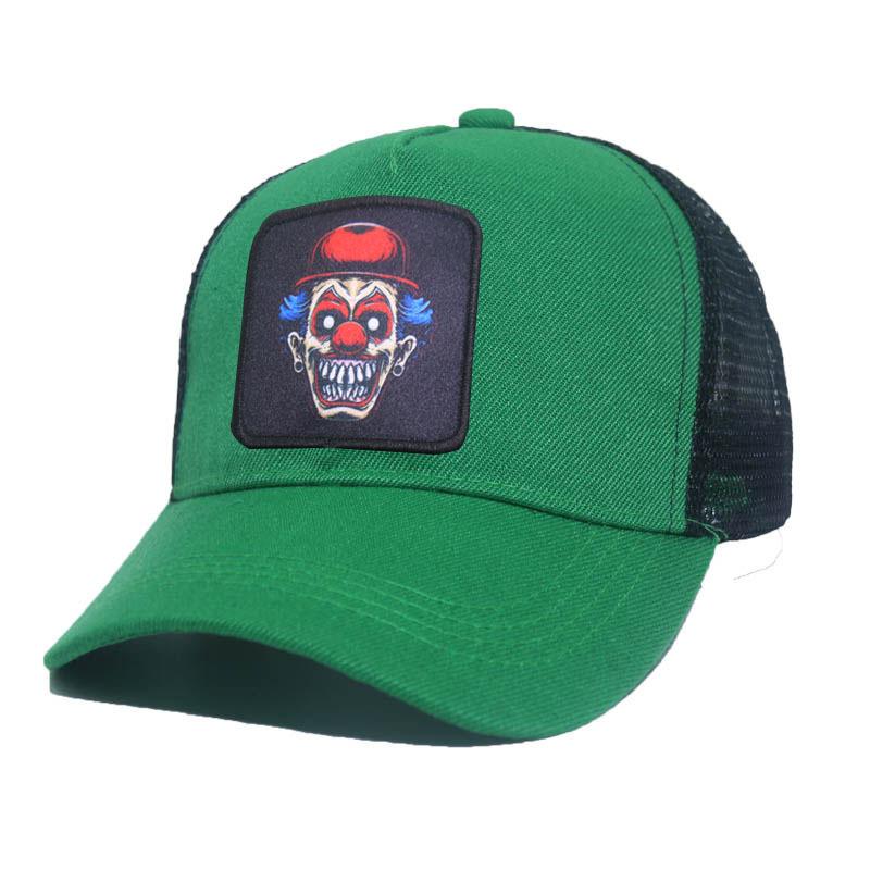 Trendy Fashionableable Clown Embroidery Stitched Baseball Cap For Men And Women, Backless Hip-Hop Hat, Summer Breathable Mesh Sun Gorras Unisex Str