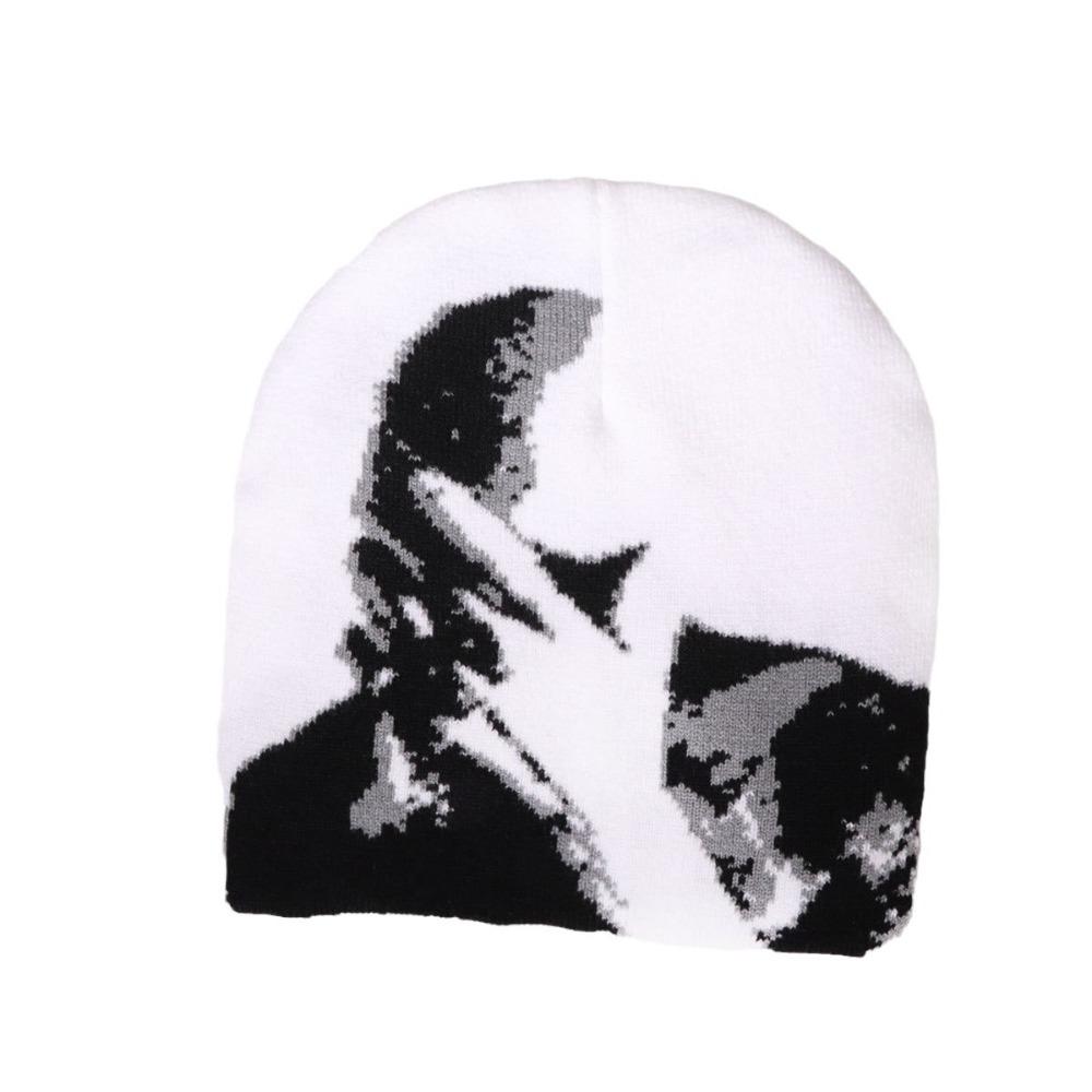 Printing Couple Warm Hats Fiber Beanies Bonnet Hip Hop Cold Cap Men Women