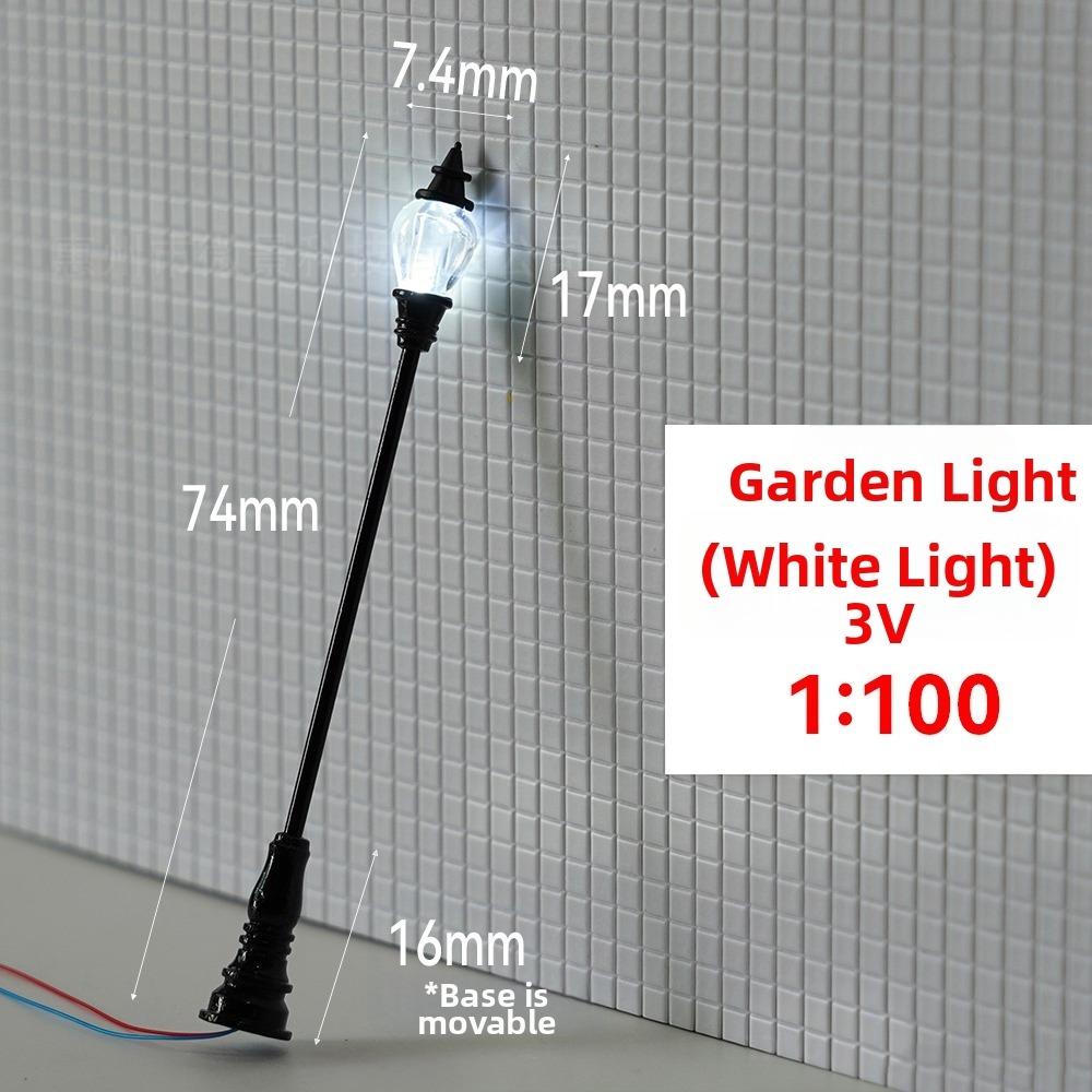 White/Warm Light Sand Table Model Streetlights Plastic Miniature Courtyard Road Lamp Model