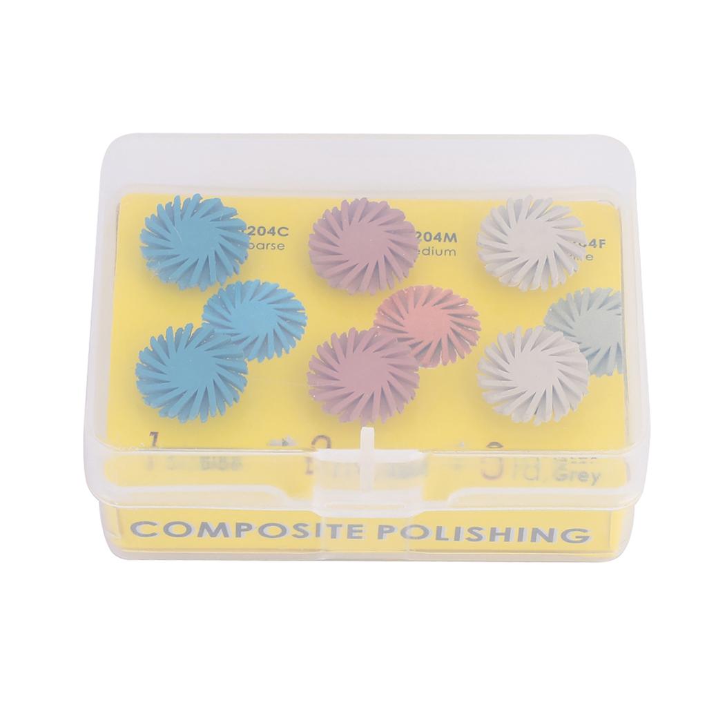 6pcs/set 3 Colors Mixed Dental Composite Resin Polishing Disc Kit Spiral Brush Burs