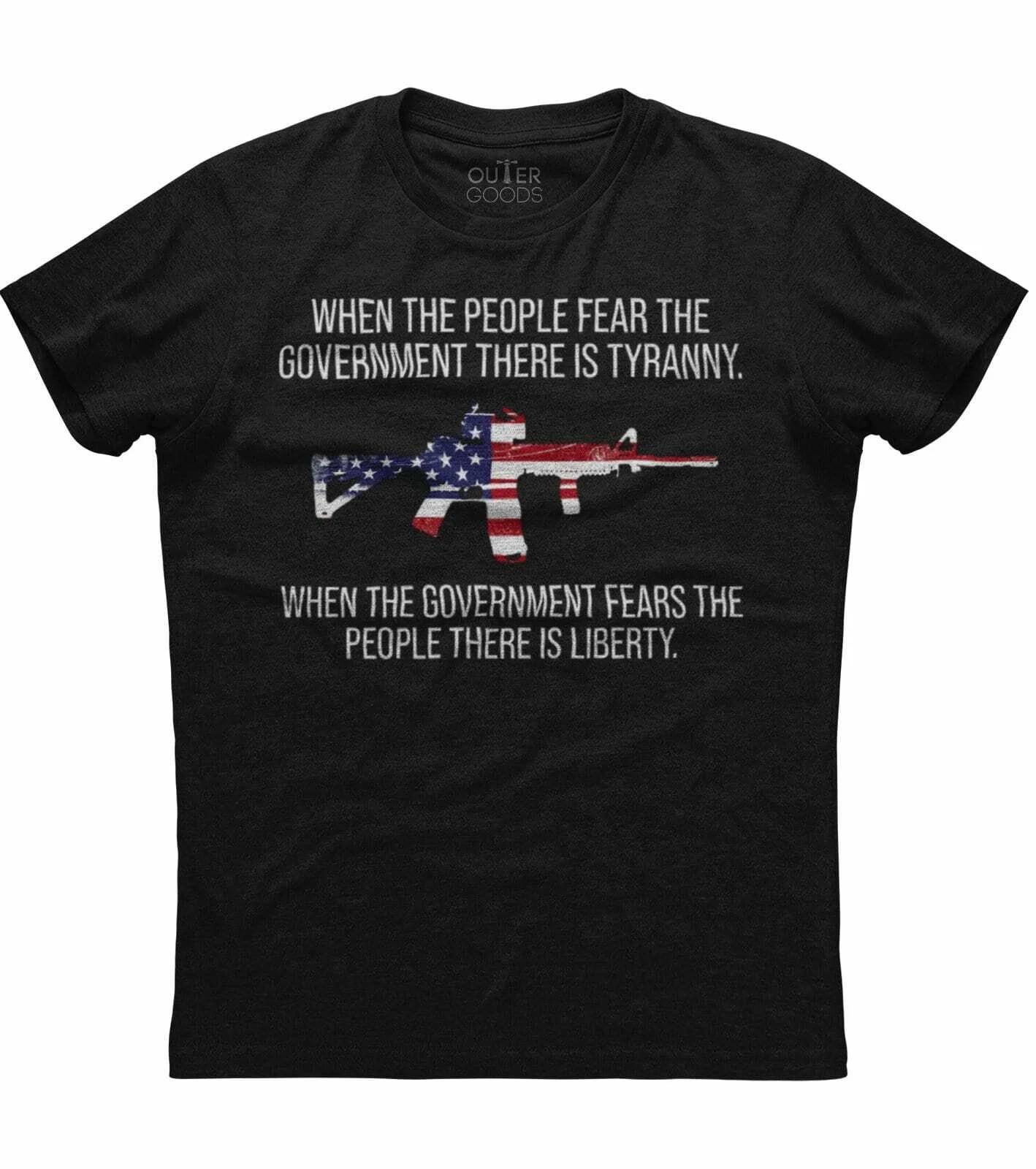 When The People Fear The Government There Is Tyranny, Men s New Black T-shirt XXXL