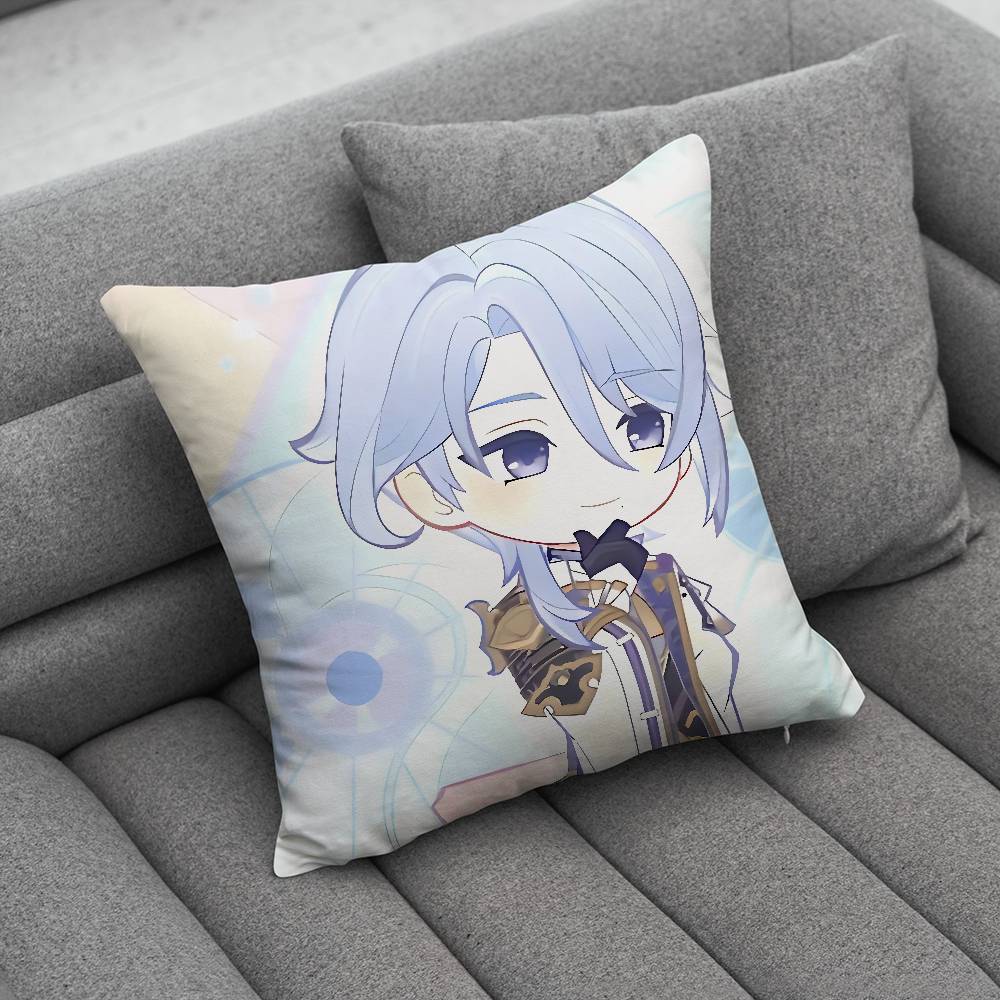 KKamisato Genshin AAyato Impact Print Pattern Sofa Cushion Cover Pillowcase Home Party Car Bedding