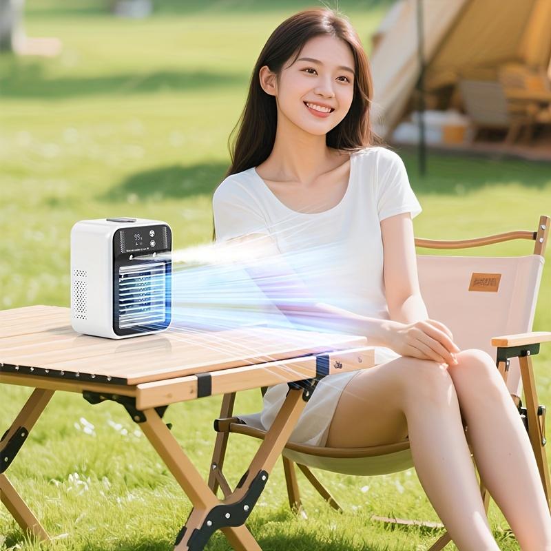 Compact Water-Cooled Air Conditioning Unit, Small Fan for Indoor Cooling, Featuring Water Cooling And Humidifying Capabilities, Dual Spray Settings