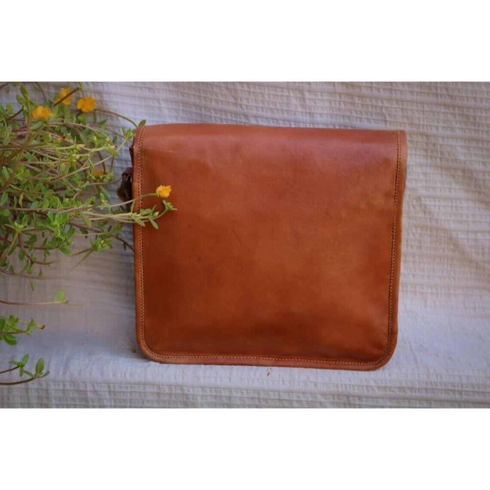 New Satchel Real Travel Vintage Leather Laptop Bag Genuine Messenger