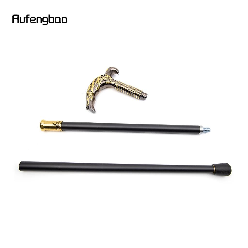 Golden Black Reaper's Scythe Style Walking Stick Party Mode Elegant Walking Stick Dekorativ Cospaly Cane Knob Crosier 90 cm