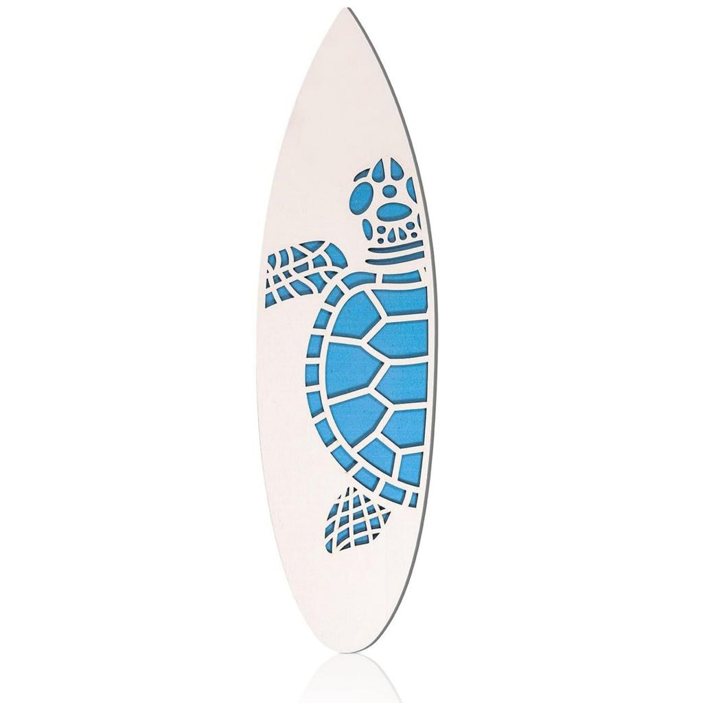 Wooden Plank Wall Hanging Sign Summer Themed Hawaiian Tropical Hibiscus Flower Wall Decoration Pineapple Sea Turtle Door Sign