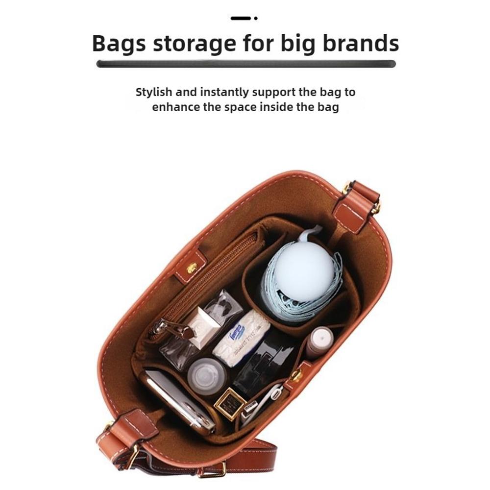 Top Quality New Style Triomphe Purse Bag Felt Organizer 2 Colors Multifunctional Insert Bag Organizer For Handbag Bucket Bag