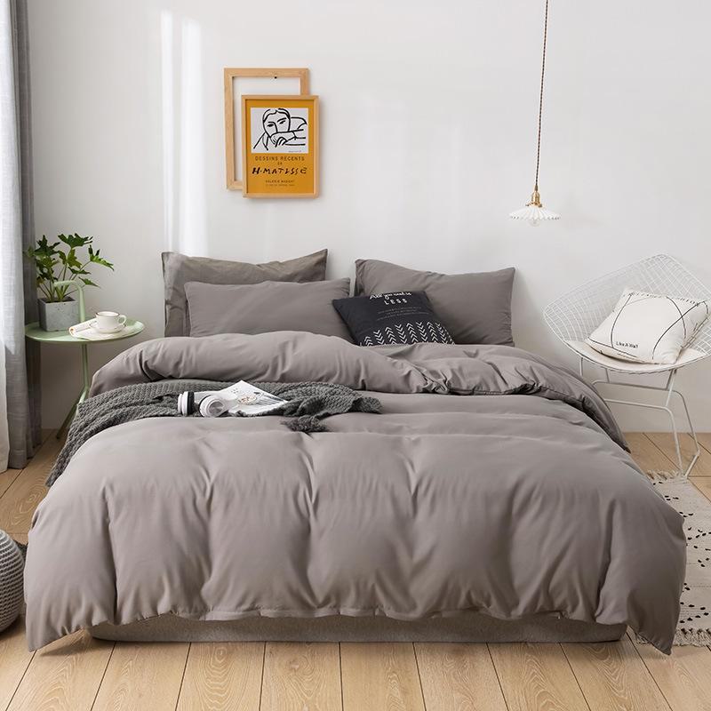 Soft, Skin-Friendly Solid Color Quilt Cover for All Seasons - Ideal for Student Dorms