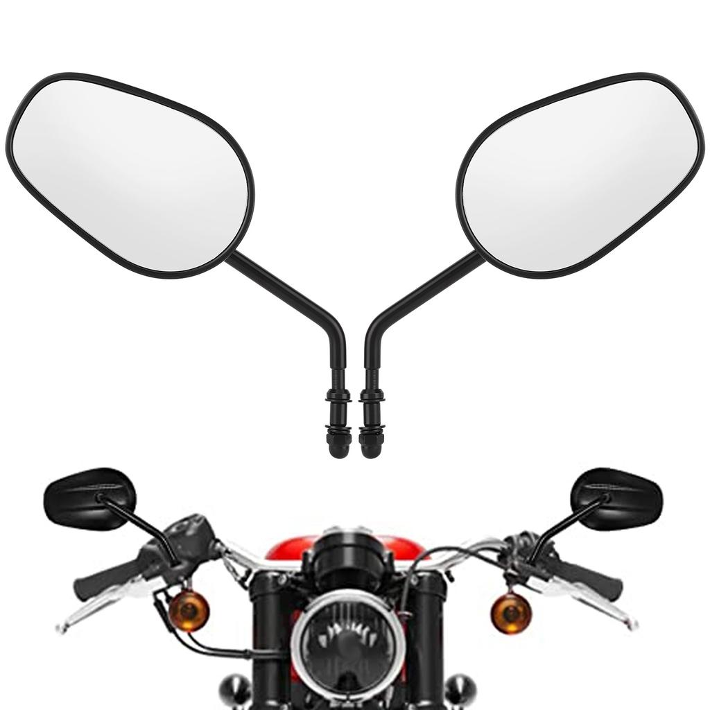Pair Motorcycle Rearview Mirror Handlebar End Side View Glass Fit for Touring Glide 96‑17