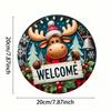 Rustic Iron Moose Sign Farmhouse Wall Decor 8x8 Inch Vintage Christmas Plaque For Home Entryway