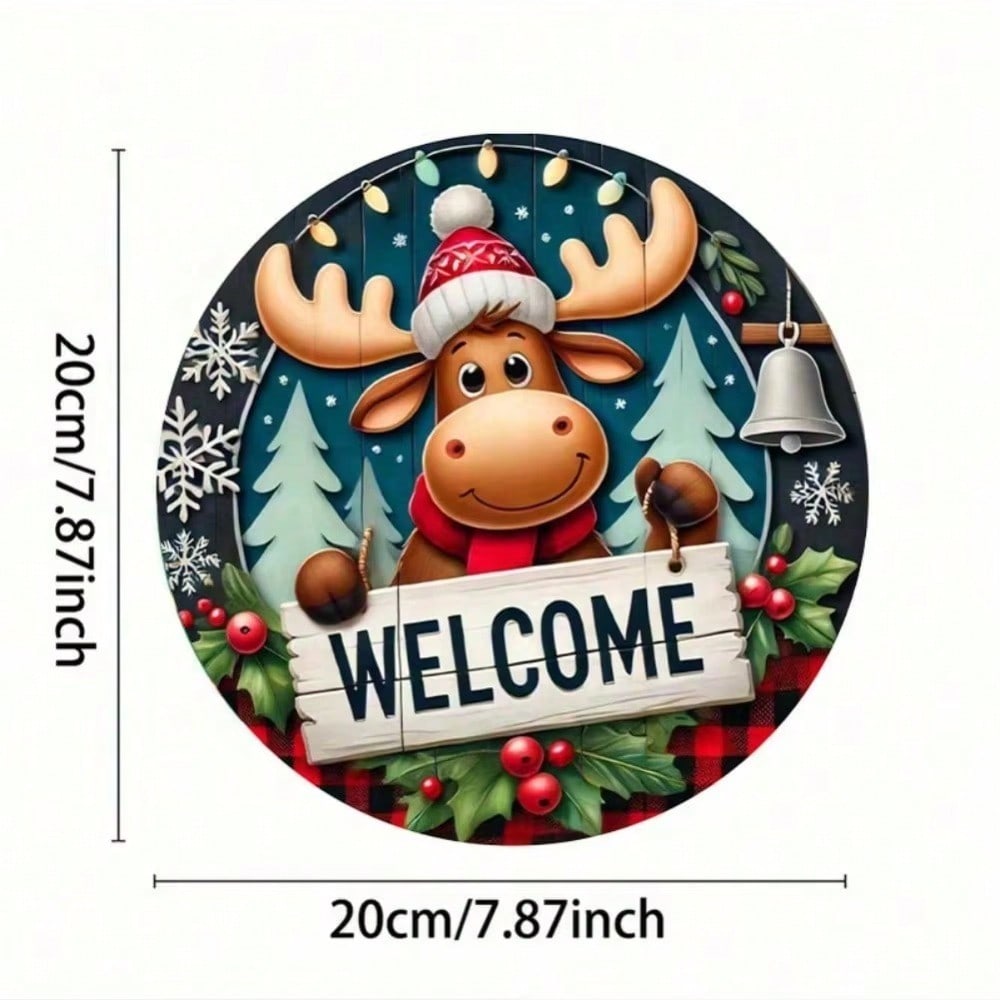 Rustic Iron Moose Sign Farmhouse Wall Decor 8x8 Inch Vintage Christmas Plaque For Home Entryway