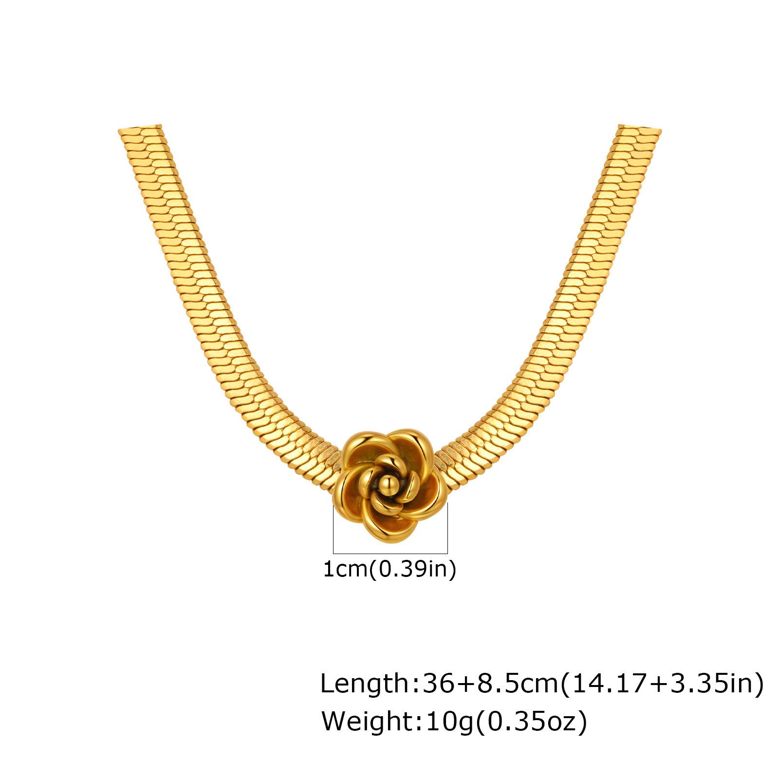 

Wind Stainless Steel Plated 18K Gold Rose Blade Chain Necklace, Ladies Premium Clavicle Chain Nc-2470 золотой