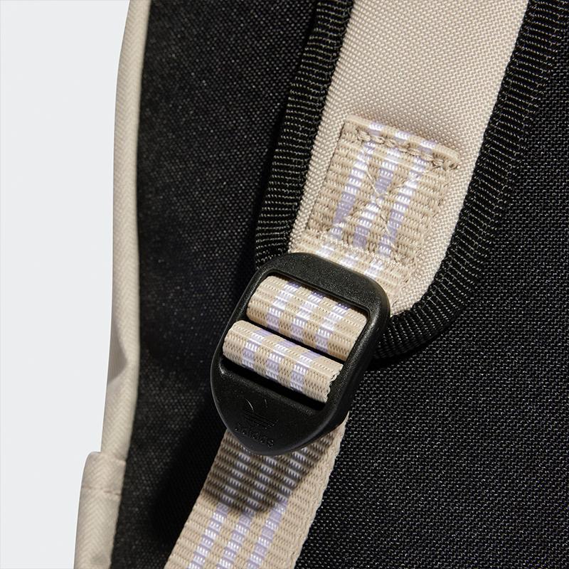 Adidas Originals Three Stripes Sports Zipper Fabric Backpack Unisex Backpacks Beige IL1963