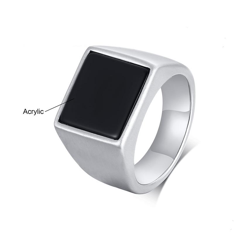 Jiayiqi Men's Ring Punk Rock Smooth 316L Stainless Steel Signet Ring For Men Hip Hop Party Jewelry Wholesale Male Wedding Anel