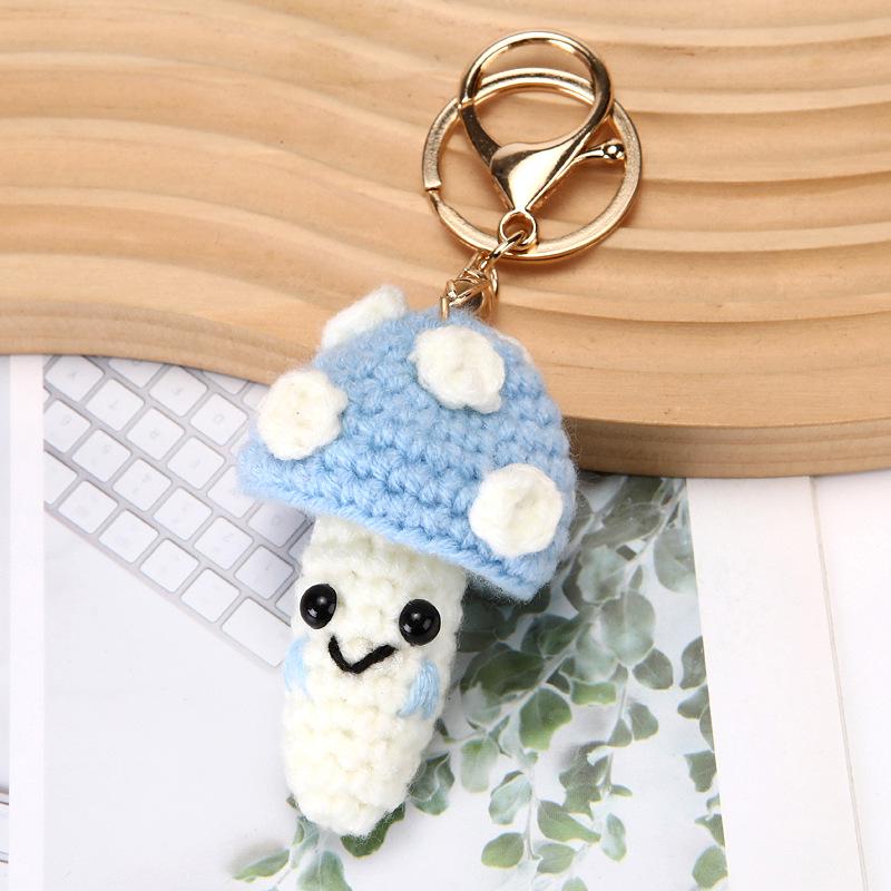 Handmade Crochet Mushroom Keychain - Cute Bag or Car Decoration Gift