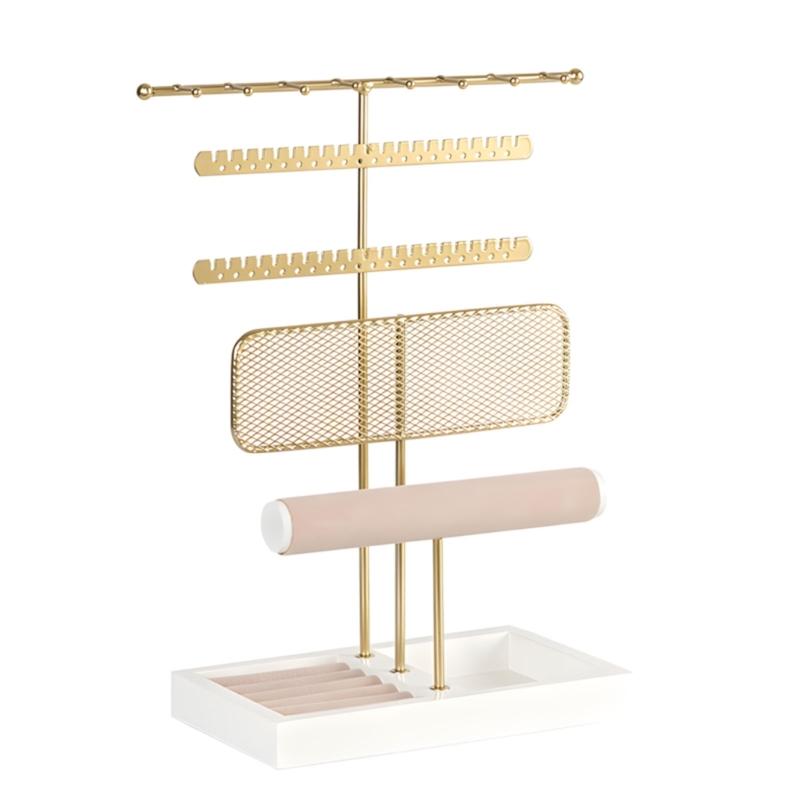 

Iron Craft Necklace Holder Stand with Sturdy Construction Showing Holder for Jewelry Organization in Bedroom or Shop золотой