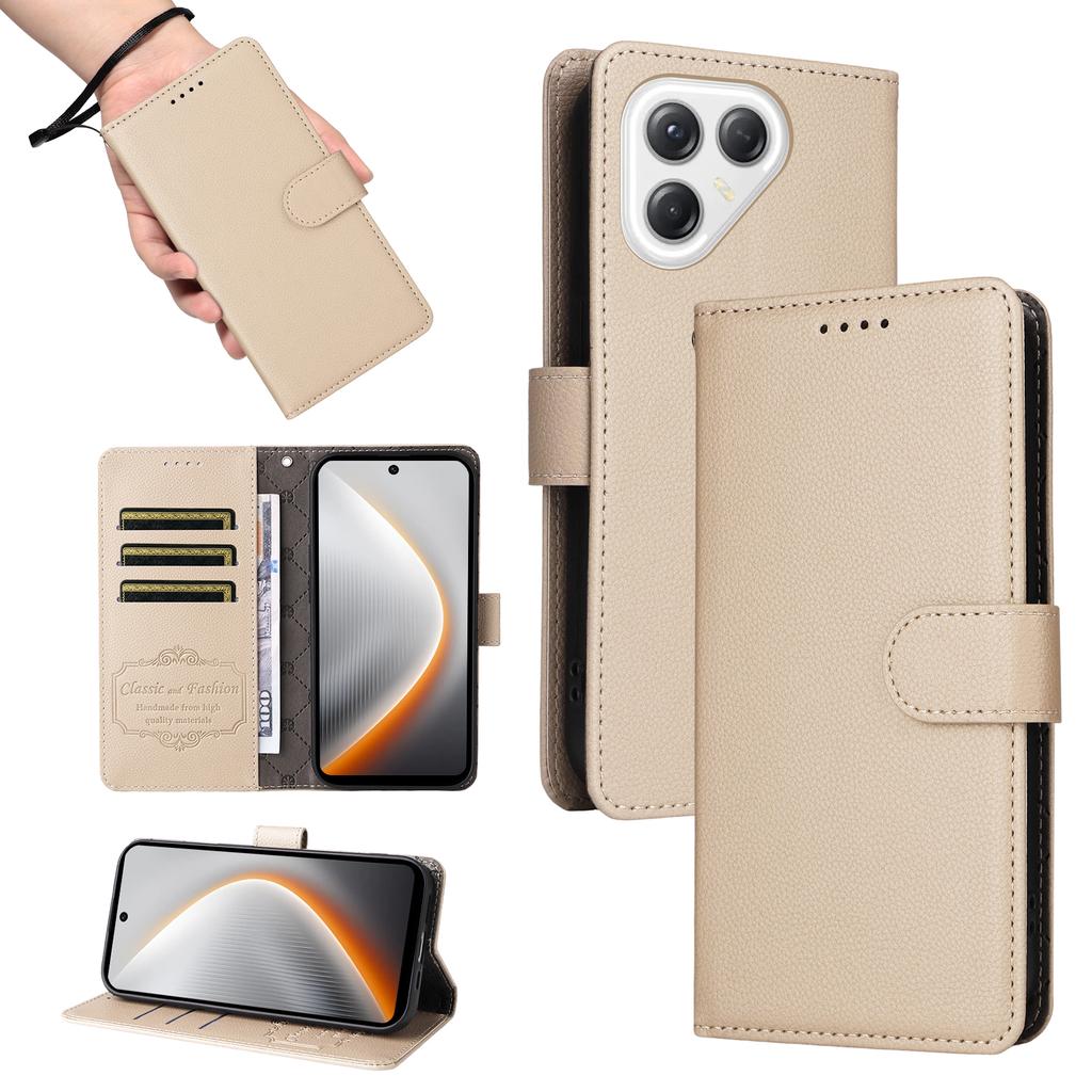 For TECNO Pova 7 Ultra 5G Case RFID Blocking 3 Card Slots PU Leather Phone Cover with Wrist Strap