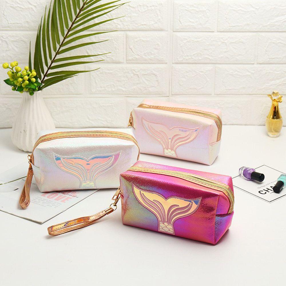 

Necessary Cute Mermaid Pattern Waterproof Lovely Laser Bag Cosmetic Bag Makeup Bag Storage Bag