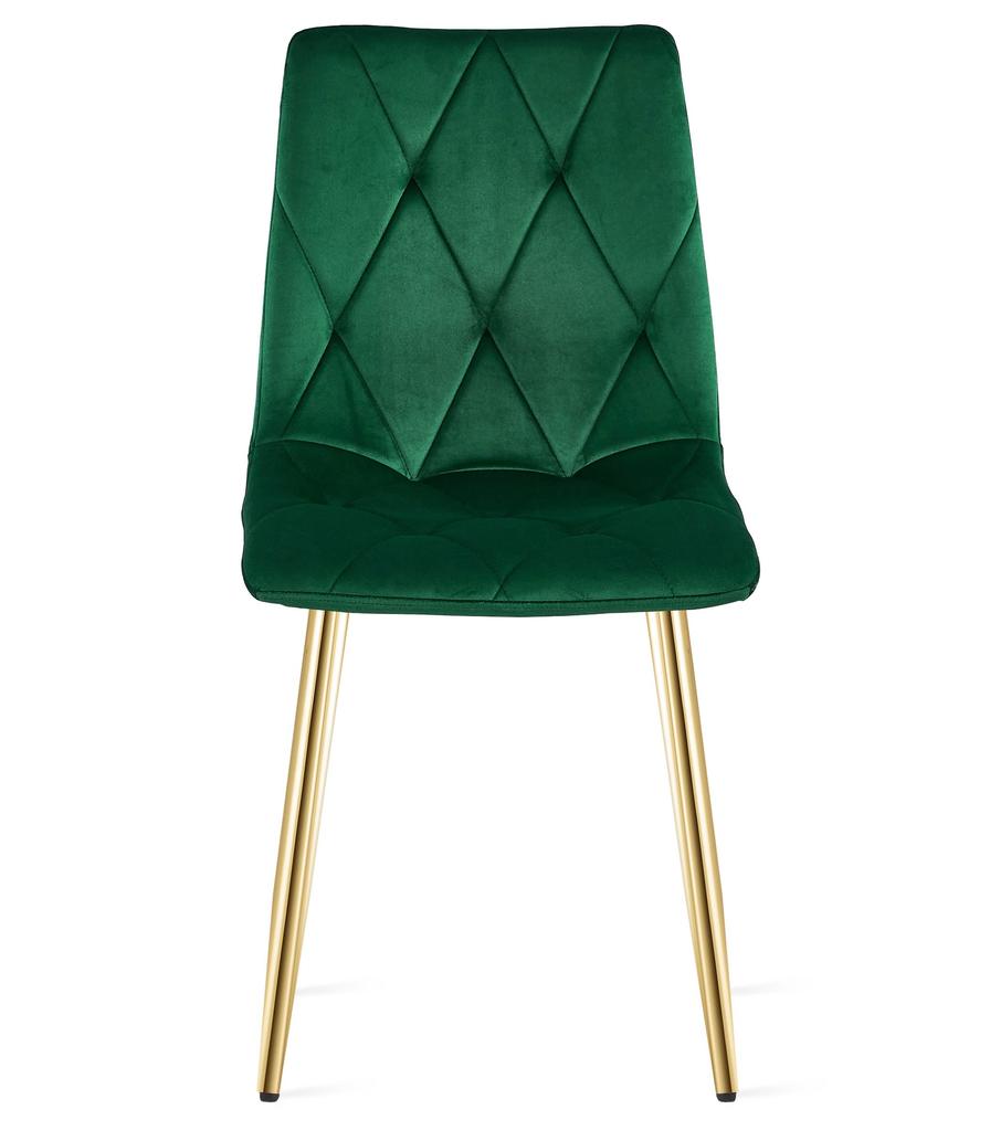 LIBRA chair - dark green velvet / gold legs x 1