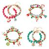 Christmas Bracelet Set With Soft Clay Beads And Holiday Charms For Women Gift Giving