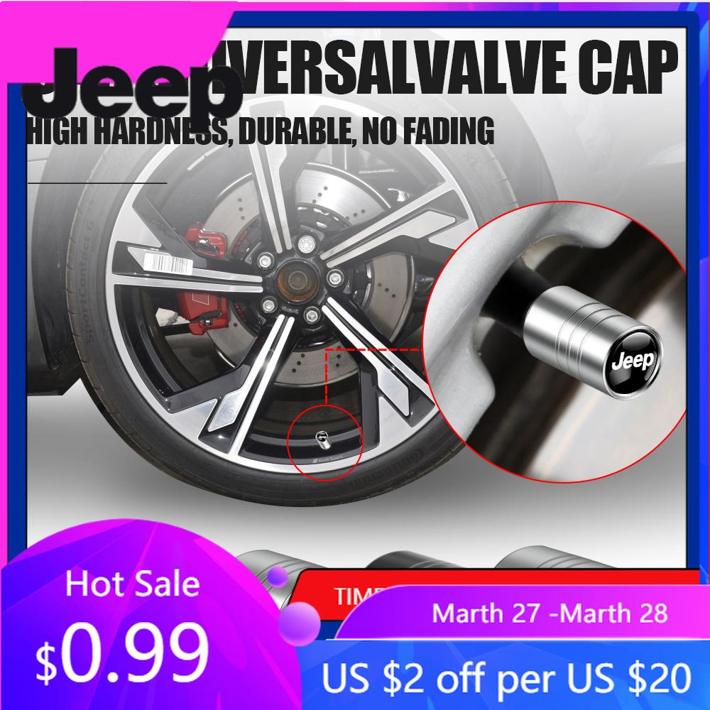 For Jeep 4Pcs Metal Car Wheel Tire Valve Stem Caps Tyre Cover Accessories For Jeep Renegade Wrangler Patriot Liberty Renegade