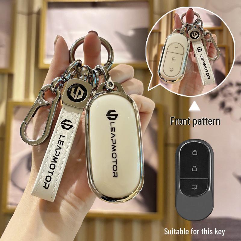Leapmotor Autoschlüsselhülle: High-End Schutzhülle für die Modelle C11, T03, C01, S01 und C10, mit Schnalle für Männer und Frauen.