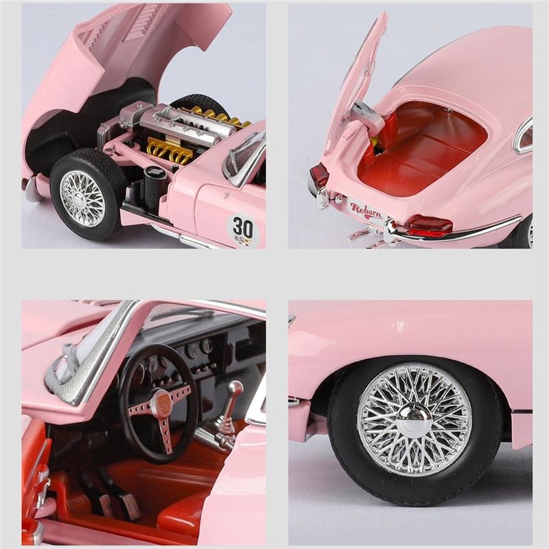 1/24 Jaguar E-type Alloy Classic Sports Car Model Diecasts Metal Retro Old Vehicles Car Model High Simulation Sound Light Kids Toy Gift