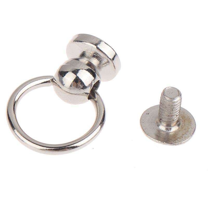 

10 шт. Металлические шариковые стойки с О-образными кольцами, пуговицы-заклепки, гвоздики с винтовой задней частью, круглые головки, шипы, аксессуары для декора кожаных изделий, чехлов для телефонов серебряный