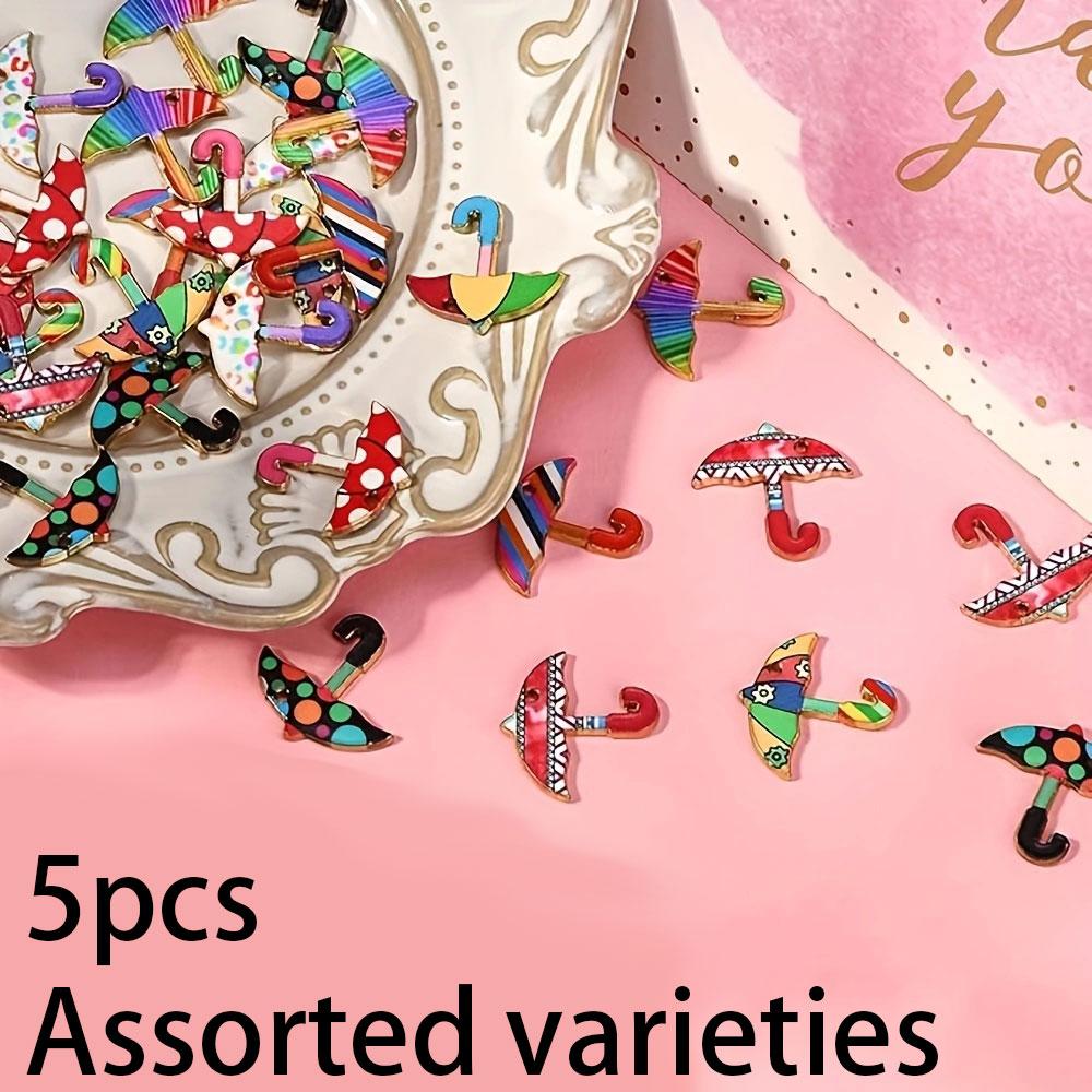 5/10/20pcs Umbrella Jewelry Alloy Enamel Jewelry Pendant Cute and Colorful Bulk Jewelry Bracelet Necklace Earrings DIY Craft Supplies