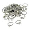 100pcs Adjustable Brass 8mm Blank Round Bezel Base Ring DIY Finding Silver