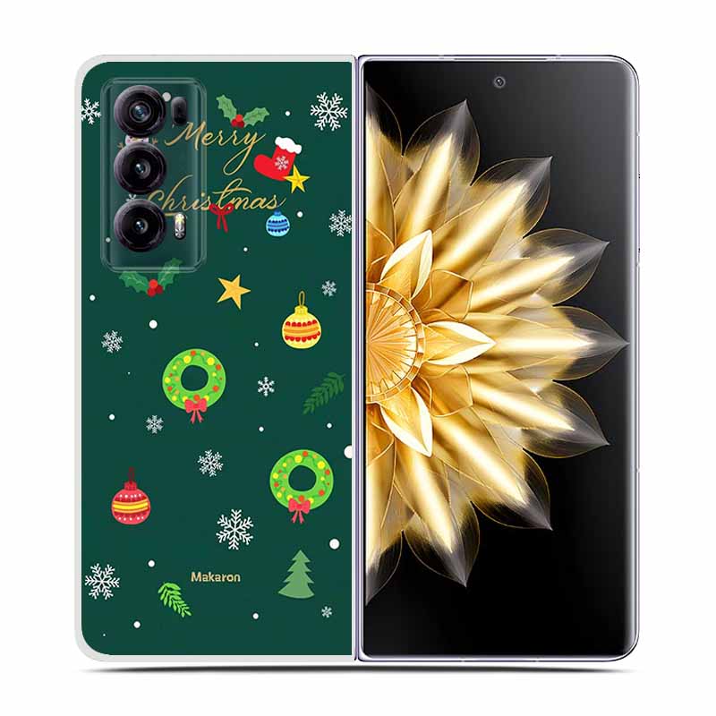 For Honor Magic V2 Case VER-AN1 Christmas Cute Clear Hard Plastic PC Back Cover For Huawei Honor Magic V2 5G Coques Cartoon Bags