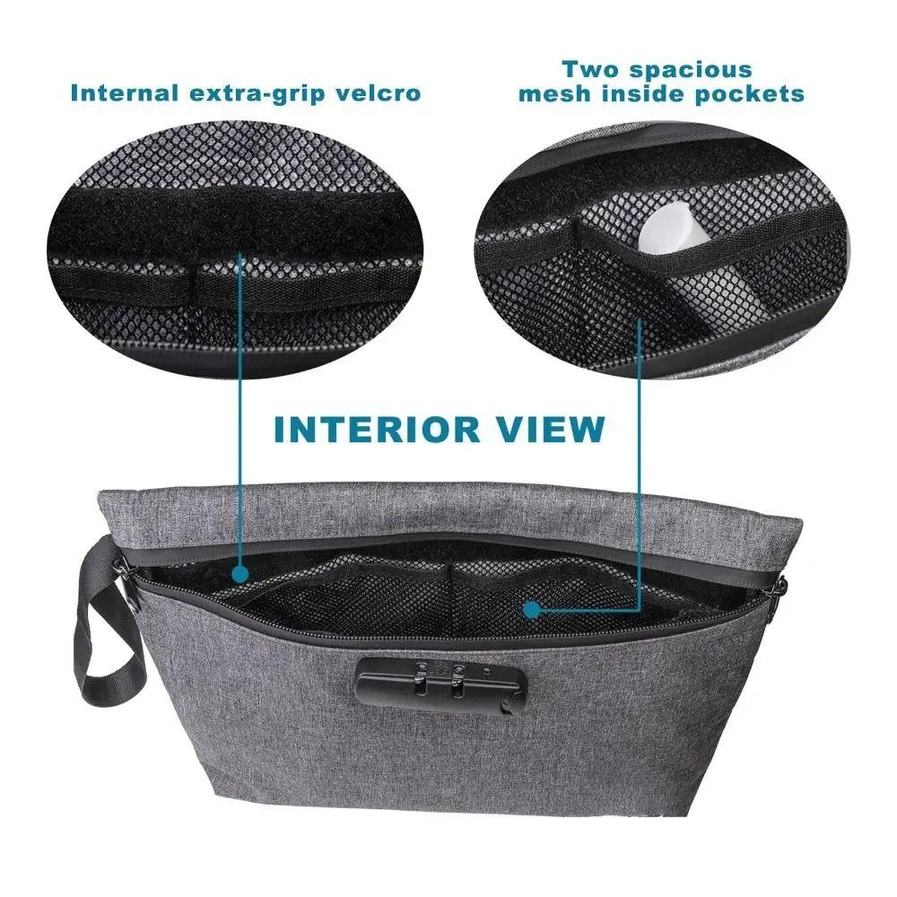 Combination Lock Smell Isolation Case Carbon Lined Travel Medicine Box  Camping