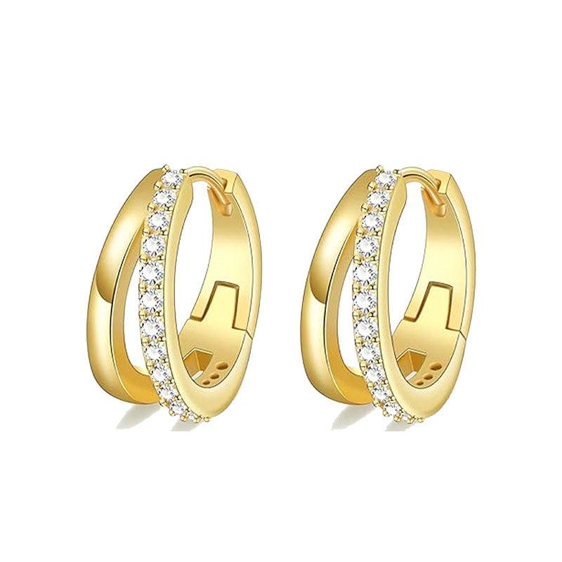 Stainless Steel Ear Barbels Ear Ring Star and Moon Ear Hoops Versatile Ear Pinning Accessories