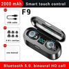 F9 Wireless Bluetooth Headphones V5.0 Hands-Free Earbuds 8D Stereo Sound In-Ear Earphones with 2000mAh Power Bank
